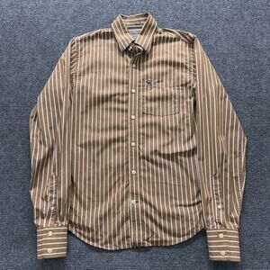 Abercrombie & Fitch Shirt Mens Small Brown Striped Long Sleeve Muscle Casual